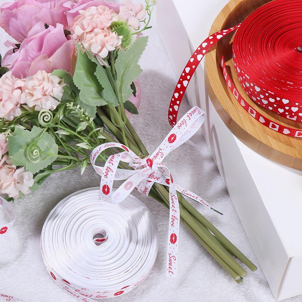 Dây Ruy Băng Vải Satin Thắt Nơ Trái Tim Trang Trí Bó Hoa Bánh Kem