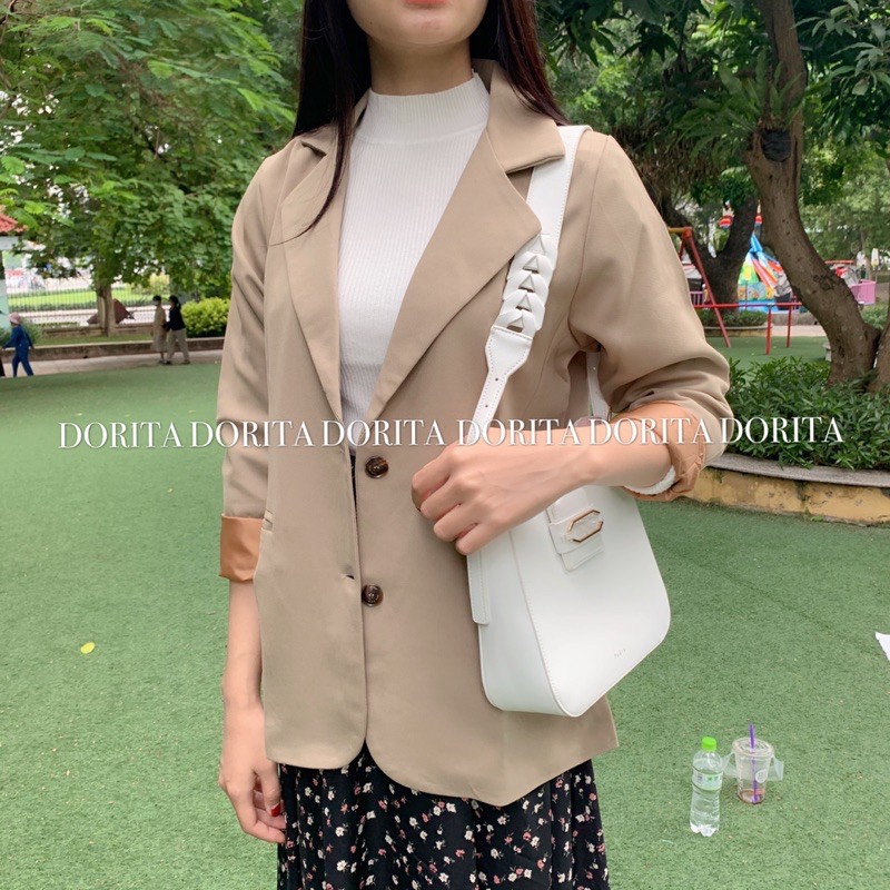 Áo Vest nữ, áo khoác Blazer 2 lớp Form Hàn Quốc, 4 cúc mẫu mới - Dorita Boutique