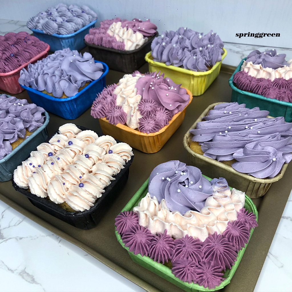 Set 50 Cốc Giấy Đựng Bánh Cupcake Hình Vuông