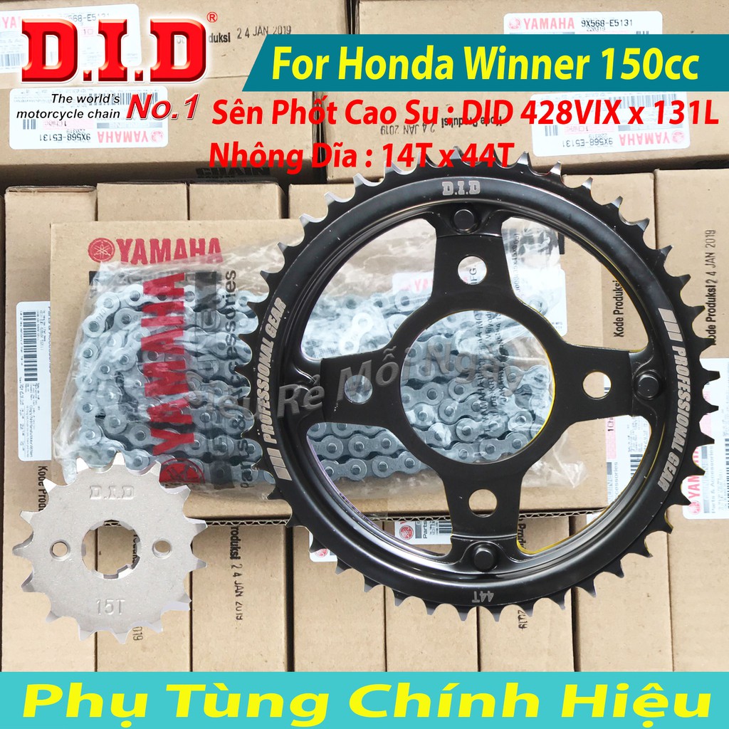 Bộ Nhông Sên Dĩa DID Winner, Sonic Sên Phốt Cao Su 131L TFX Thái Lan