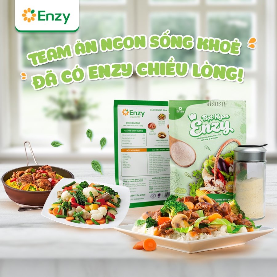 Hạt Nêm Rau Củ Enzy Food, Không Bột Ngọt, Thuần Tự Nhiên 45 gói 80gr