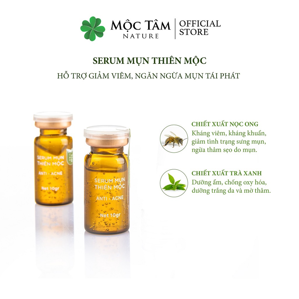 Serum Chấm Mụn Mộc Tâm Nature Thiên Mộc Giảm Sưng Mụn, Ngăn Ngừa Thâm Sẹo 10g