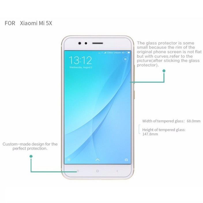 Miếng dán kính cường lực Xiaomi Mi A1 / Mi 5X hiệu HBO (độ cứng 9H) - hàng chính hãng