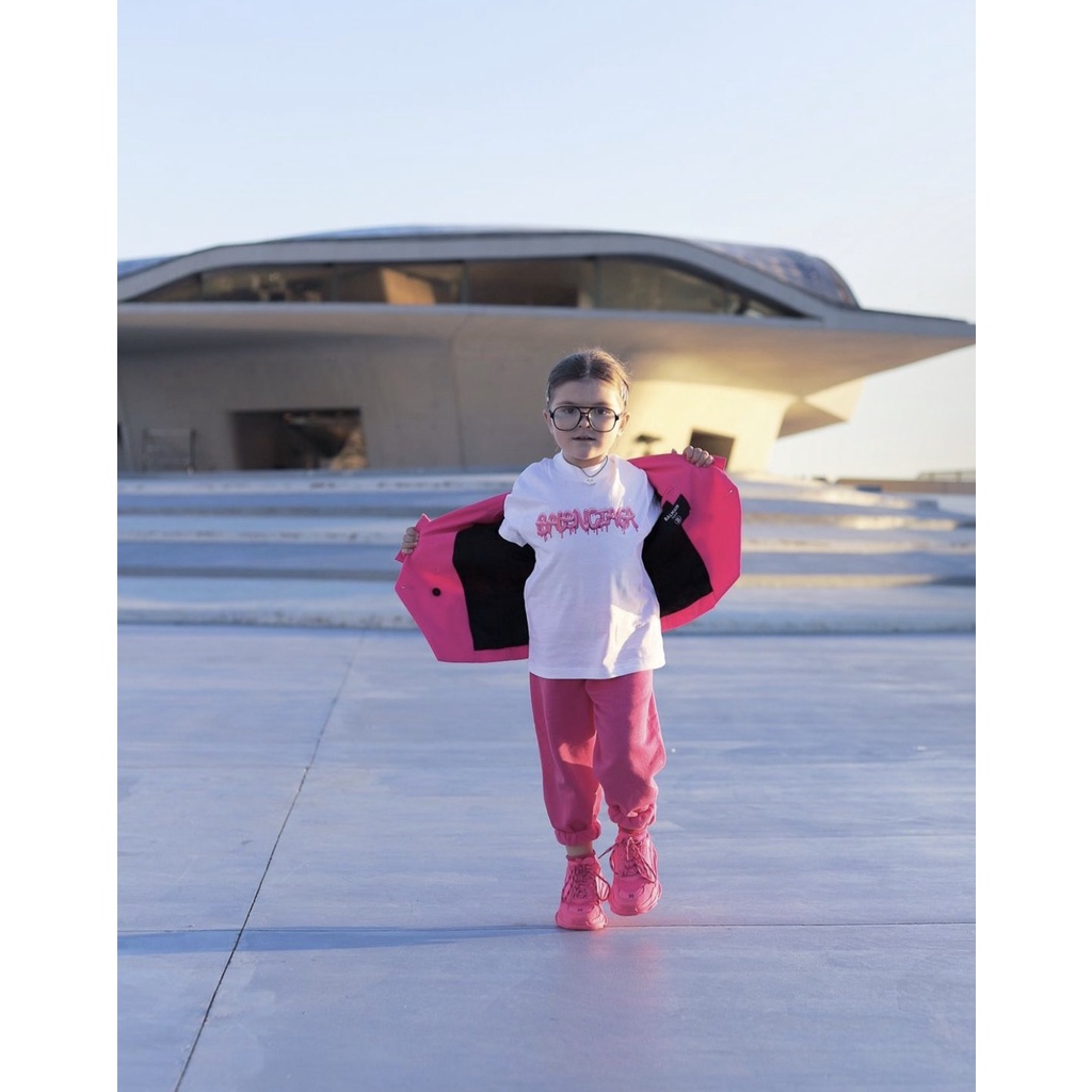 Áo thun Balen  Pinky cho bé , áo phông trẻ em unisex , Kid_genZ
