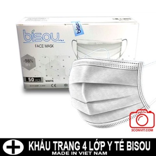 Hộp 50 khẩu trang y tế 4 lớp Bisou
