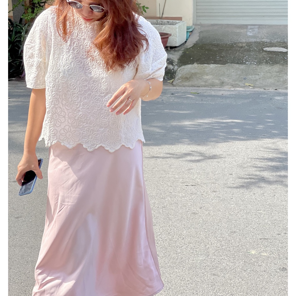 (HÀNG SẴN - HÌNH THẬT) Chân váy Satin - Chân váy Midi dáng dài - Nhiều màu lựa chọn