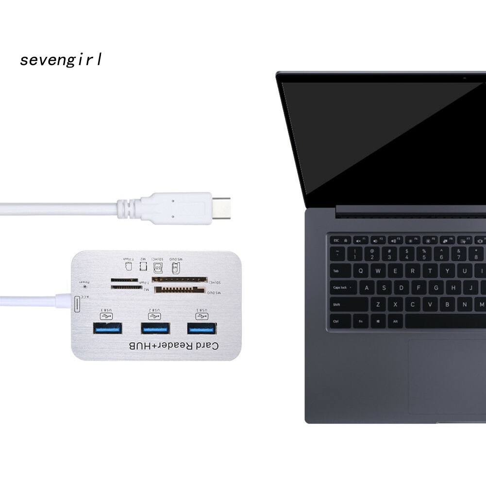 Bộ Chia 3 Cổng Usb 3.1 Kèm Đầu Đọc Thẻ Nhớ Sd / Tf