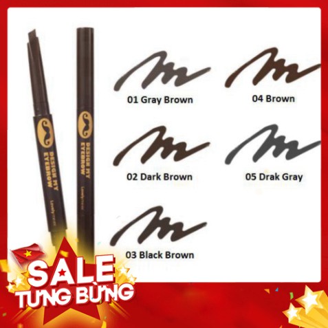 [FREE SHIP] Chì kẻ lông mày 2 đầu Design My EyeBrow- mẫu số 2-màu Dark Brown