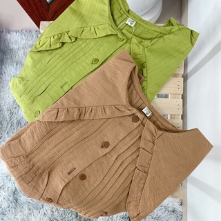 [GT001] Áo Sơmi Cổ Bèo Xếp Ly