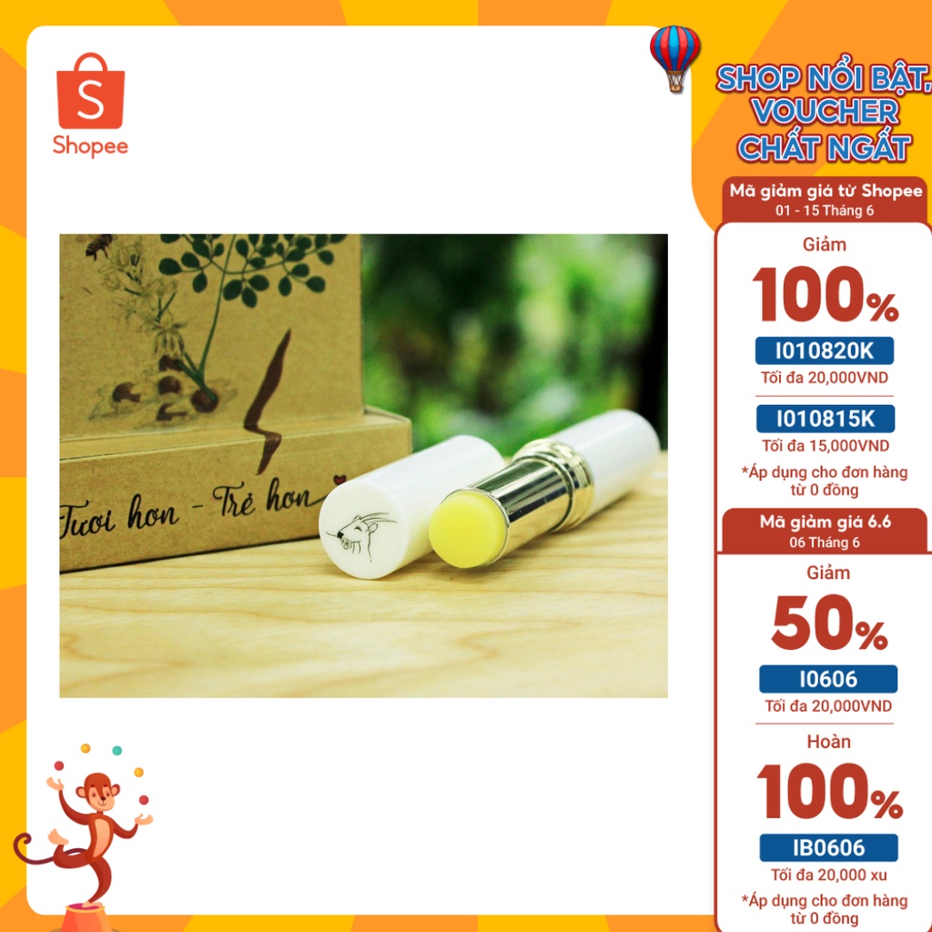 Son dưỡng môi Sao la, giảm thâm, mềm da tự nhiên, 100%Giúp Dưỡng môi căng mịn, hồng hào