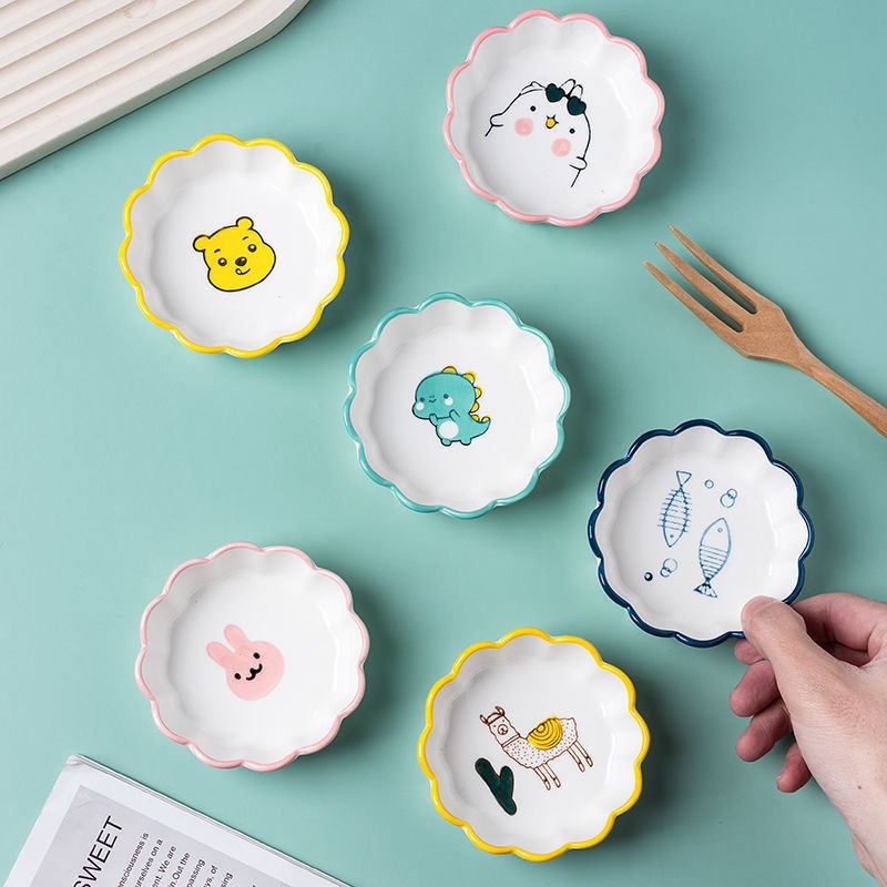 Chén ăn sứ TRÒN HOẠT HÌNH dễ thương cho hamster, sóc, bọ, nhím, thú nhỏ