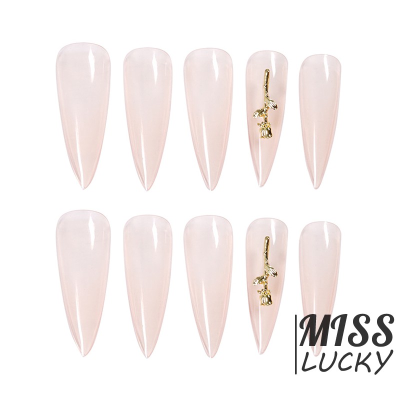 Set 24 móng tay giả acrylic mẫu hoa hồng