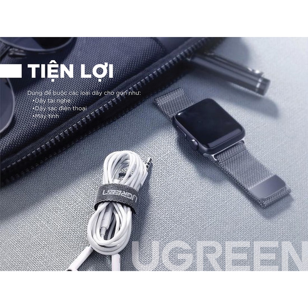 Dây dán tiên lợi Velcro làm gọn dây sạc, dây tai nghe,... UGREEN 50370