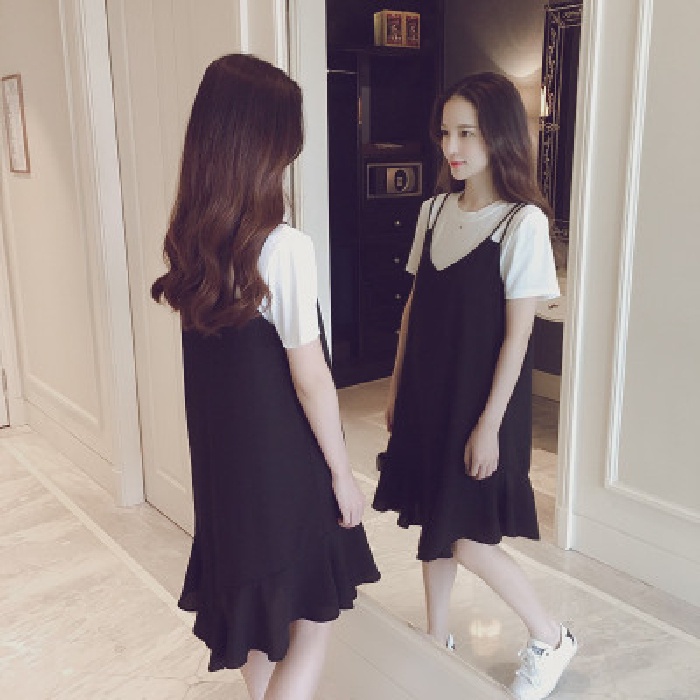 Đầm Đuôi Cá Hai Dây Thời Trang Hàn Quốc Cho Nữ