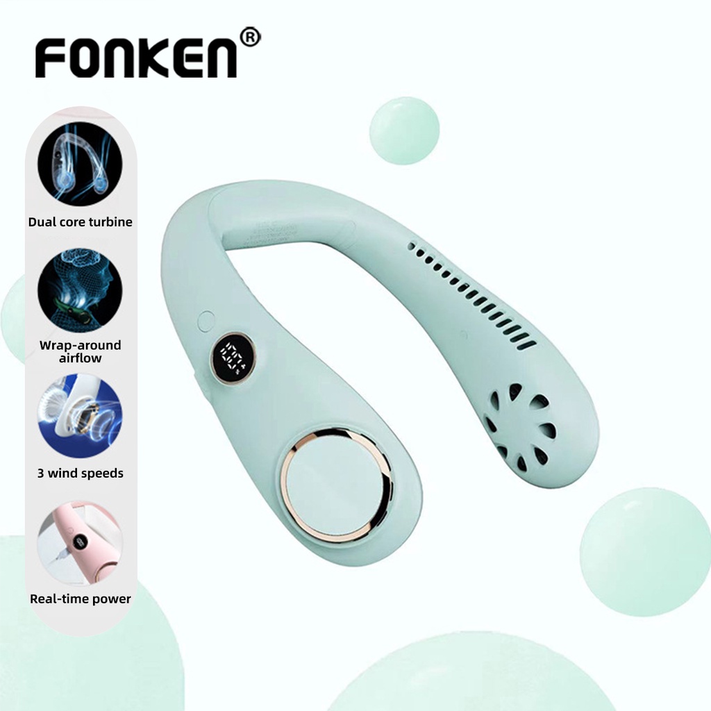 Quạt đeo cổ FONKEN mini không cánh thiết kế sạc USB tiện dụng