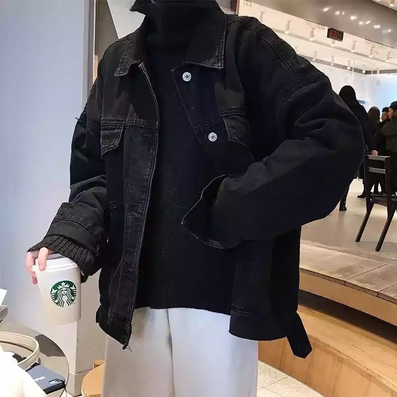Áo Khoác Jeans bò Denim Jacket Fashion Unisex Màu Jeans xanh và đen