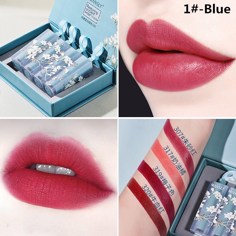 [ CÓ SẴN ] Bộ 4 cây son nhung lì hiệu MANSLY®【177B-02#PURPL Ekhông có cổ phần】 | BigBuy360 - bigbuy360.vn