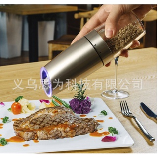  Máy xay tiêu cầm tay tự động cảm ứng trọng lực,đèn led cối gốm Ceramic cao cấp dùng pin 3A 