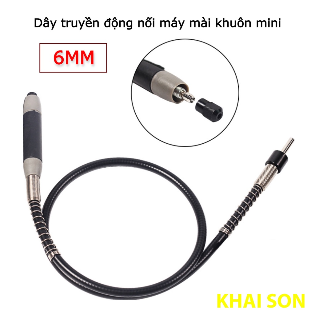 Dây truyền động, dây nối dài cho máy khoan mài khắc mini 6mm (đầu to)