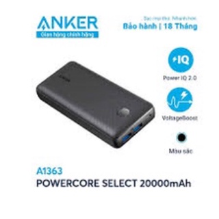 Pin dự phòng anker powercore select 20000-a1363 by anker bảo hành 12 tháng 1 đổi 1 cam kết chính hãng 100%
