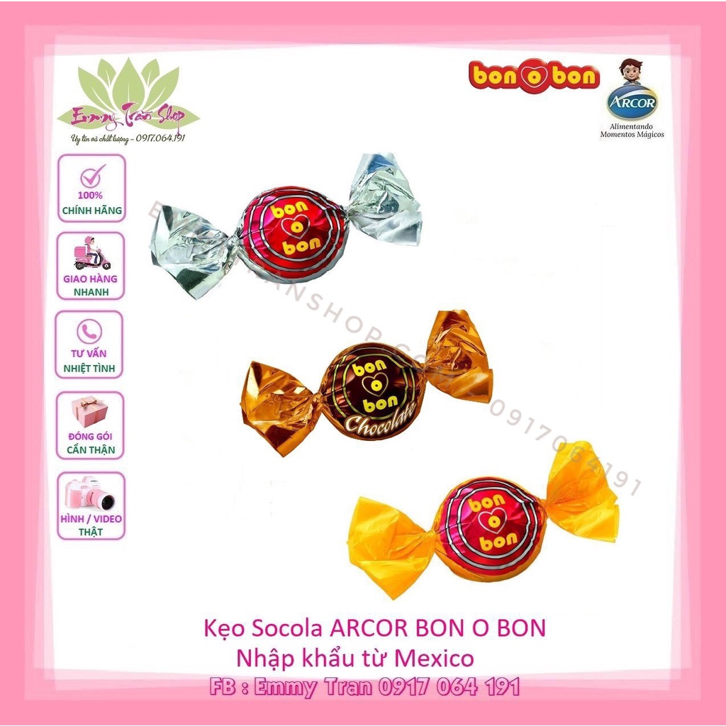 Kẹo Arcor Sortidos Bon O Bon Chocolate 255gr - Hộp Thiếc Nơ  Nhập Khẩu Từ Mexico