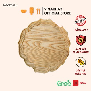 Khay gỗ decor Vinakhay gỗ tần bì - Khay gỗ đựng thức ăn hình hoa năm cánh siêu xinh MOC thumbnail