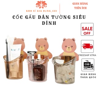 Cốc Gấu Dán Tường Đựng Bàn Chải, đựng bút tiện lợi