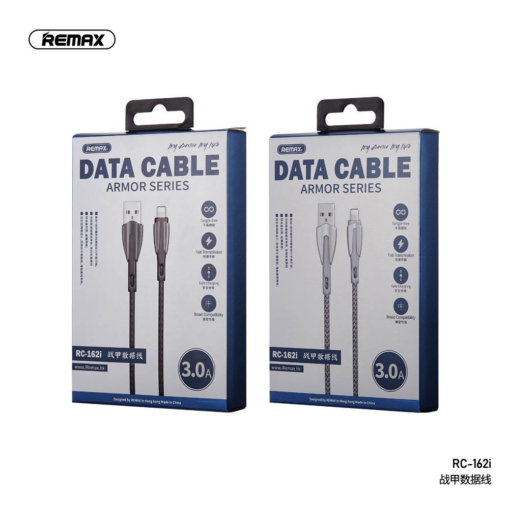 Cáp Sạc Nhanh 3.0A Bọc Dù Chống Đứt Remax RC162 sử dụng cho 13 prm trở xuống Chiều Dài 1m - Phụ Kiện AZ