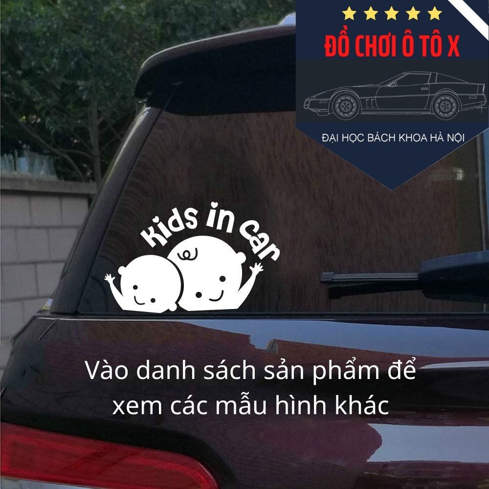 Tem dán BABY IN CAR trang trí xe ô tô [Hàng chất lượng cao]