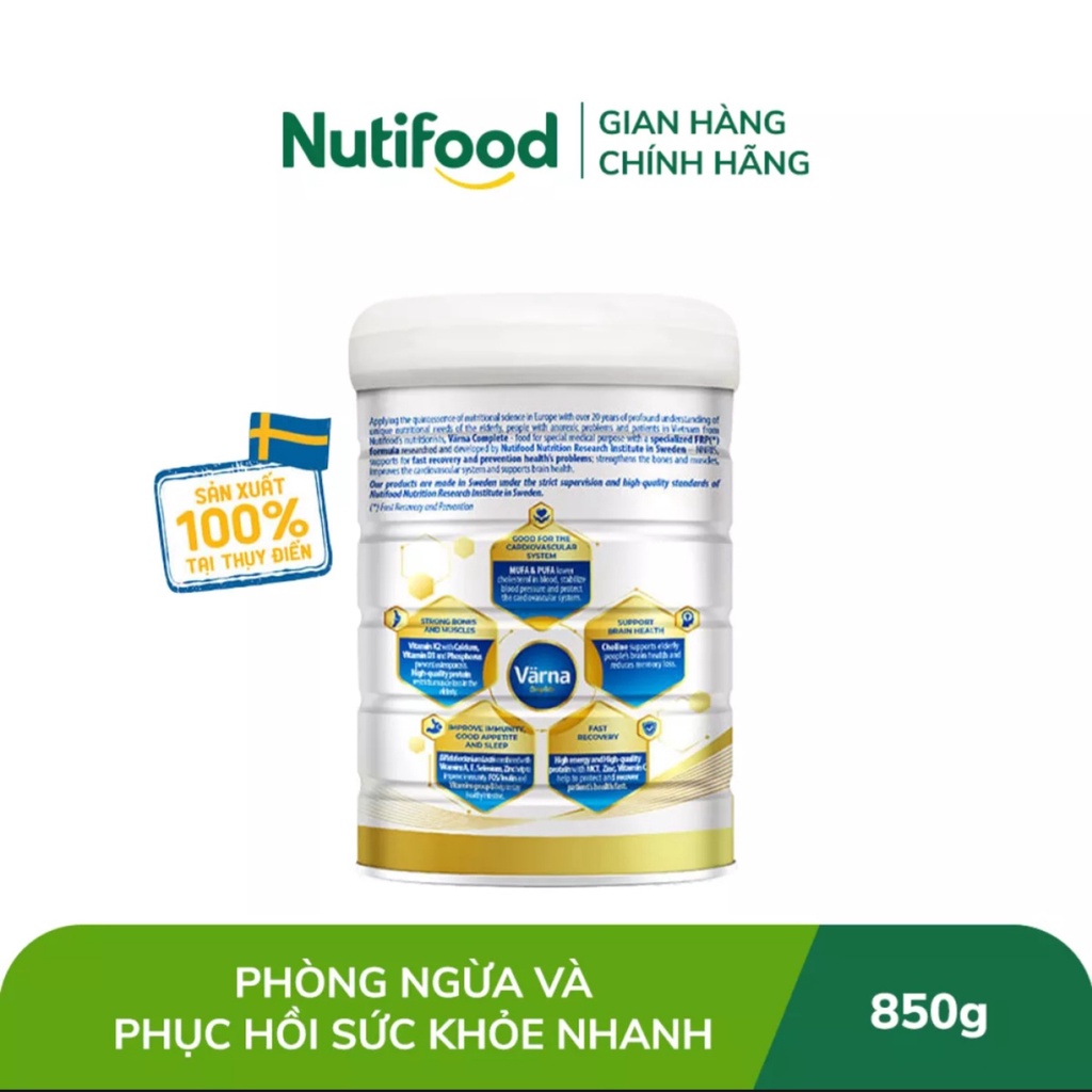 [HSD T9-2023] Sữa Bột Nutifood Varna Complete 850G