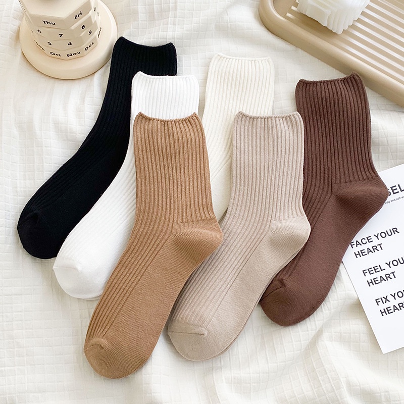 Tất nữ cổ cao phong cách vintage hàn quốc vớ nữ cổ cao đơn giản nhiều màu