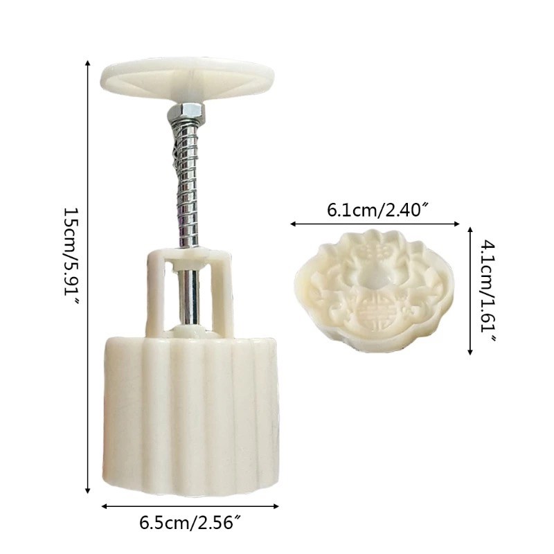 Khuôn trung thu lò xo 1 mặt bông sen 50g (M220)