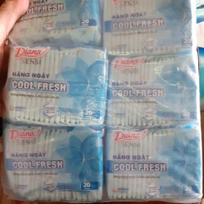 Băng vệ sinh siêu mỏng Diana Sensi Cool Fresh gói 20 miếng ( có cánh/ không cánh )