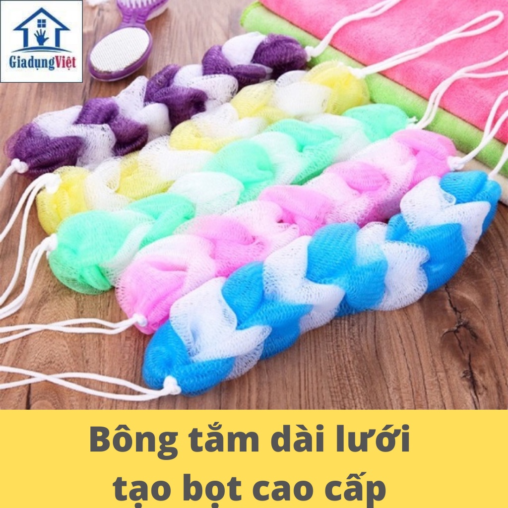 Bông Tắm Lưới Dài Tạo Bọt Siêu Mềm Mịn