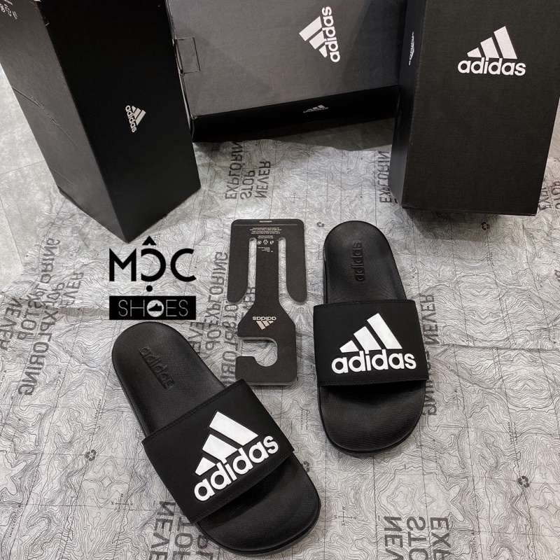 Dép quai ngang Adidas Cloudfoam Comfort Big logo màu Trắng