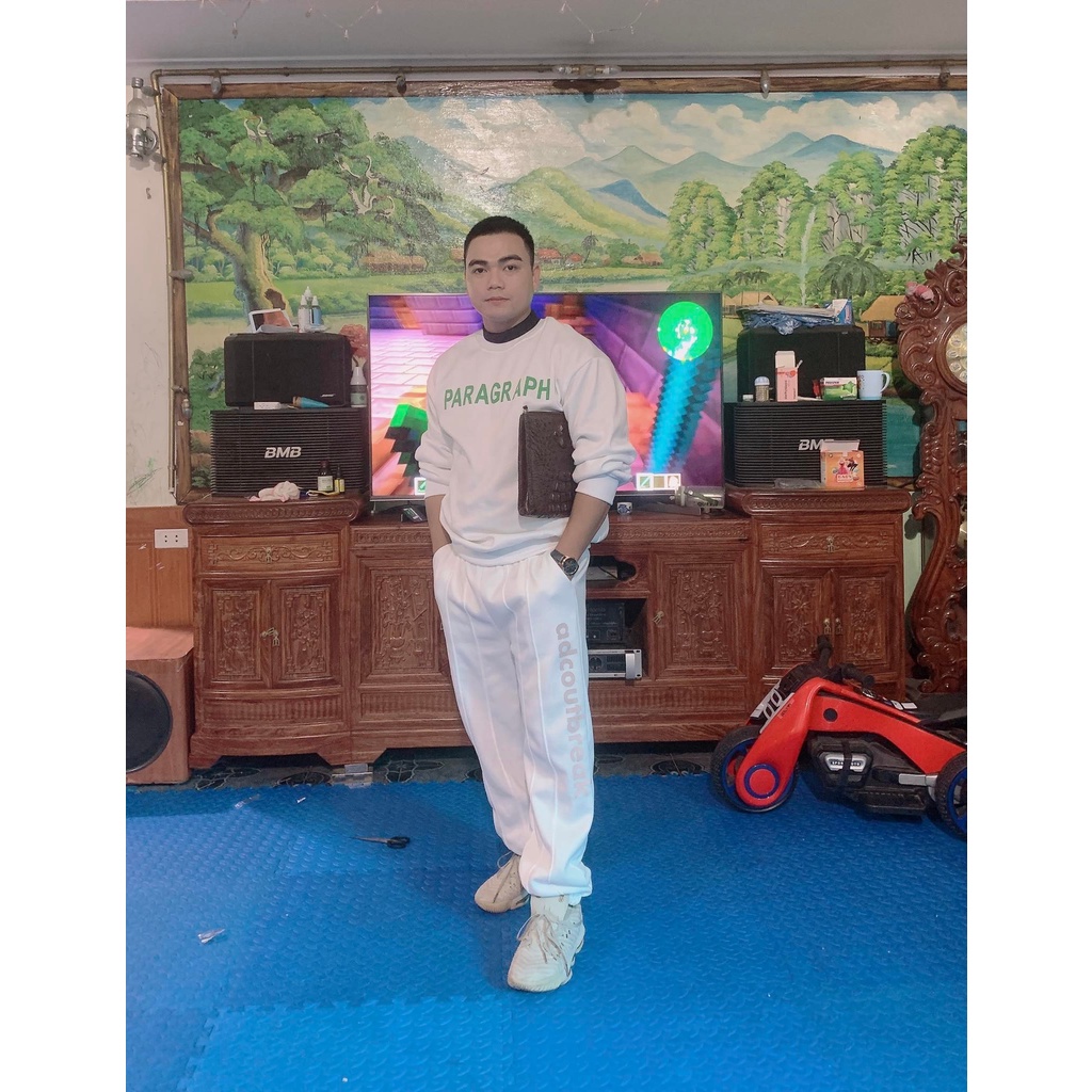 Áo nỉ swearter nam Paragraph cao cấp, áo thể thao thu đông in nổi 3D dành cho nam đủ size từ 45-80kg