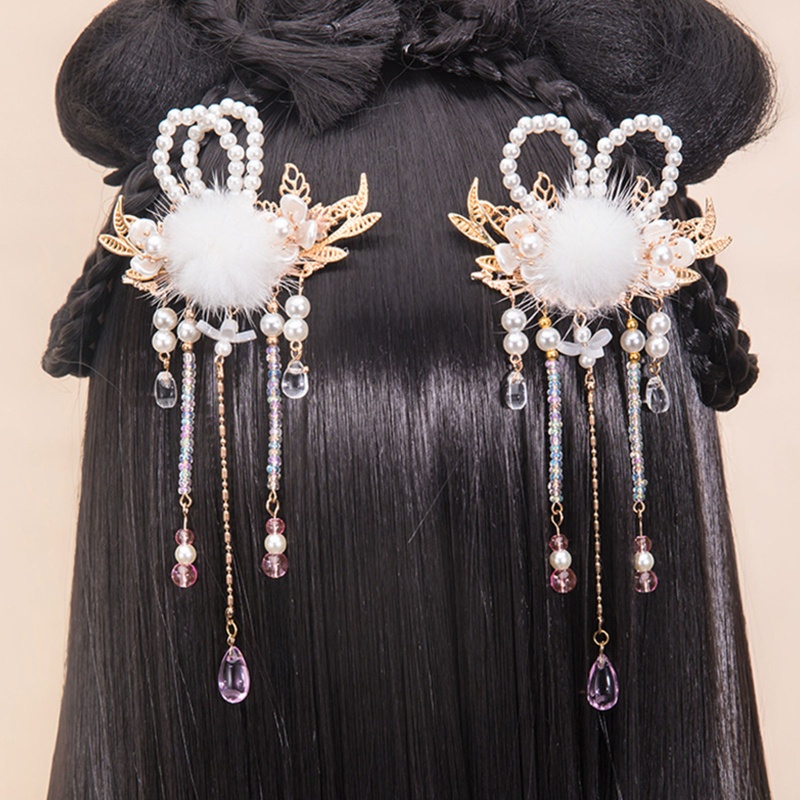 Kẹp Tóc Hình Tai Thỏ Hoạt Hình Bằng Hợp Kim Cho Bé Gái