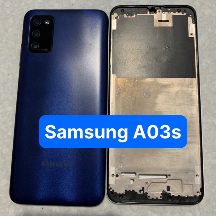 Bộ vỏ zin công ty Samsung Galaxy A03s 2021 - Gồm xương, lưng, phím âm lượng và kính camera