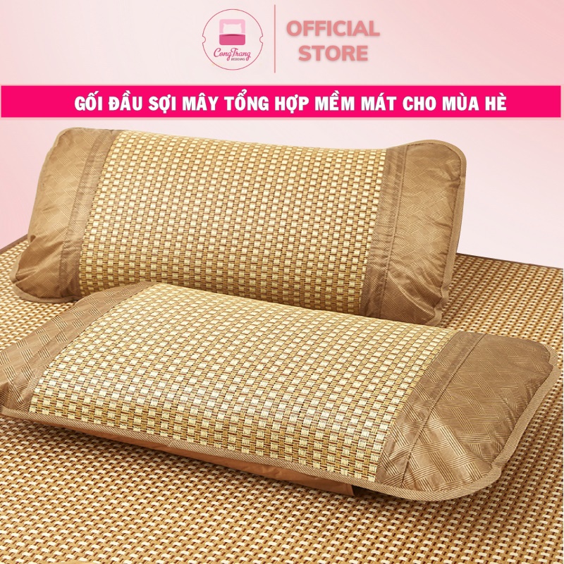 Vỏ Gối Đầu Chất Liệu Mấy Lót Lụa - Loại Dầy Sợi Mây Tổng Hợp Cao Cấp - Thông Minh - Thoáng Khí - Mát Rượi (50cm x 70cm)