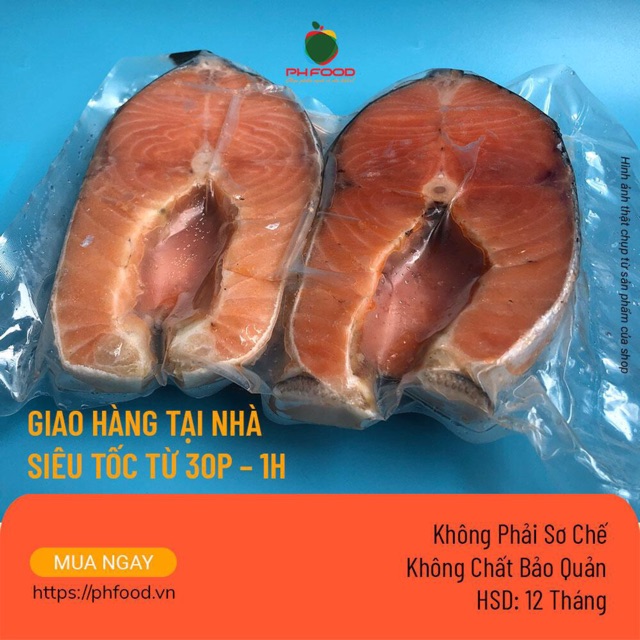 Cá Hồi NaUy Cắt Khoanh Đóng Túi 1Kg Hút Chân Không