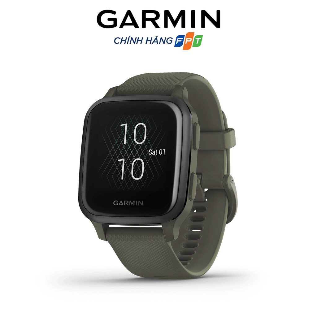 Đồng hồ thông minh Garmin Venu SQ Music, NFC, Phiên bản có âm nhạc (Xanh rêu | Xám đá phiến) - Chính hãng FPT