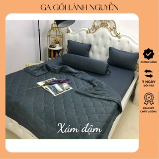 Bộ ga gối thun lạnh Hàn Quốc nhiều màu trơn tông trắng xám đen - LanhNguyenShop