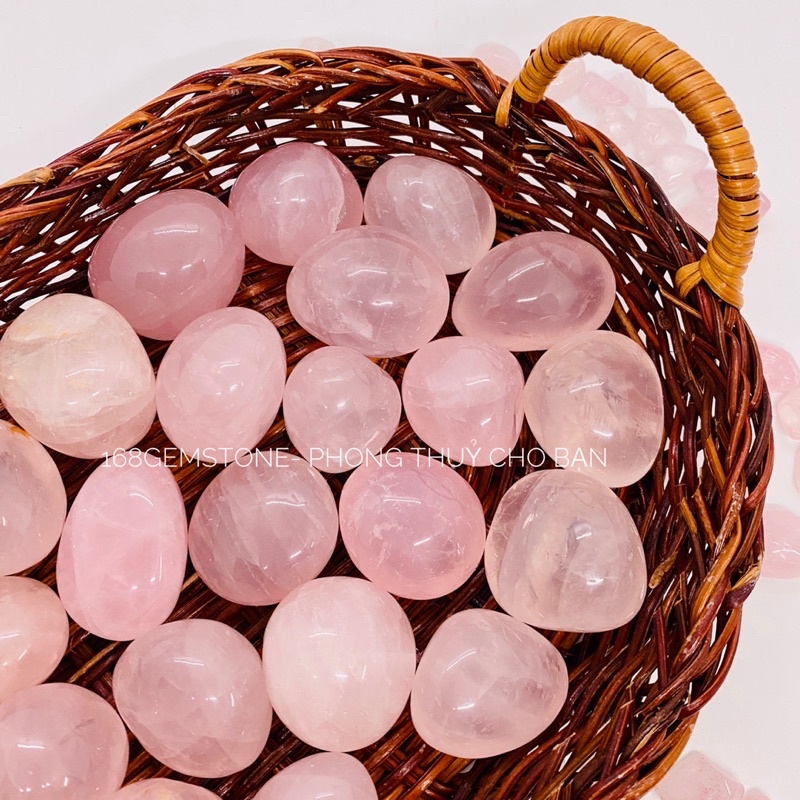 1 Viên Đá. Mài Bóng To Thach Anh Hồng Tự Nhiên, Thanh Tẩy Tarot, Reiki, Thiền Định