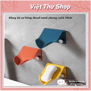 Khay Kệ Xà Bông Nghiêng Dán Tường Thoát Nước Thêm Móc Cài Tiện Dụng Việt Thư