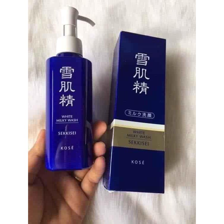 Sữa rửa mặt Kose Sekkisei White Milky Wash 140ml dưỡng ẩm trắng da và white washing foam 130g