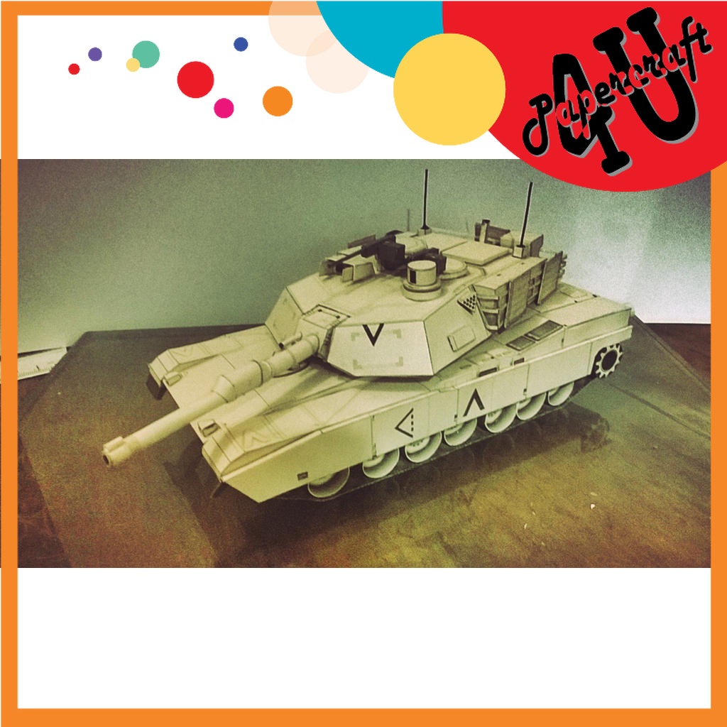 Mô hình giấy xe tank M1A1 Abrams tỉ lệ 1/43