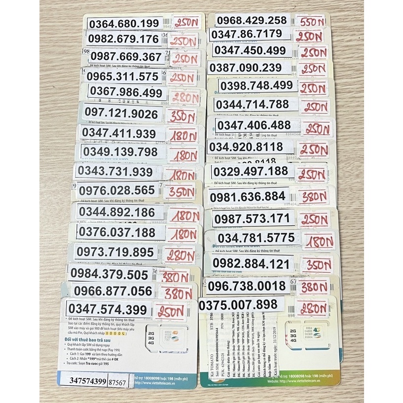 SIM VIETTEL VINA MOBI VÀ VNMB GIẢ RẺ NGHE GỌI BÌNH THƯỜNG MUA GÓI 4G PHỤC VỤ CV KHÁC NHAU