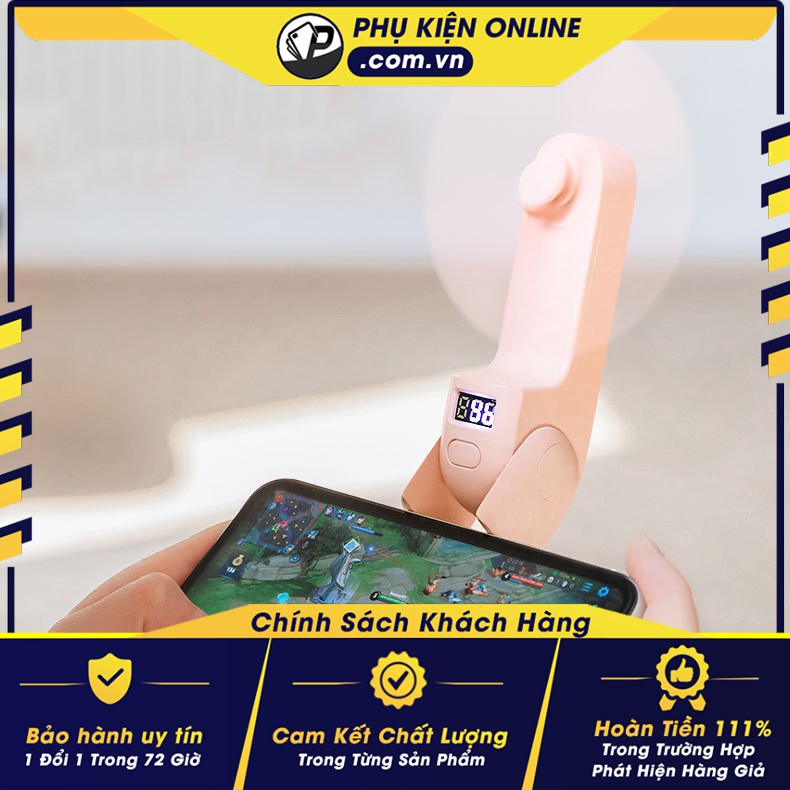 Quạt tích điện Mini kiêm sạc dự phòng 2.000 mAh - V1 Thiết kế nhỏ gọn, kiểu dáng dễ thương