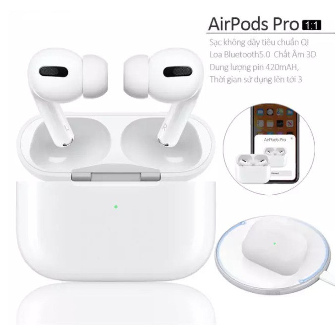 💕Tặng ốp💕 Tai Nghe Bluetooth Cao Cấp Phiên Bản Pro Định Vị, Đổi Tên, Dùng Cho IOS và Android 👉Bảo Hành 6 Tháng 👈