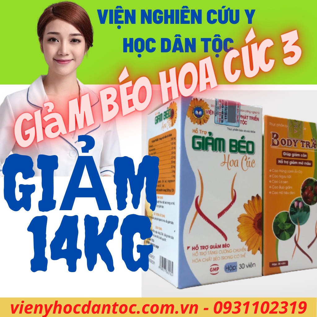 Thải Mỡ 9-14Kg - Giảm Béo Hoa Cúc 3 - Giảm Cân Cấp Tốc - Giảm Cân An Toàn Cho Mẹ Cho Con Bú - Viện Y Học Dân Tộc